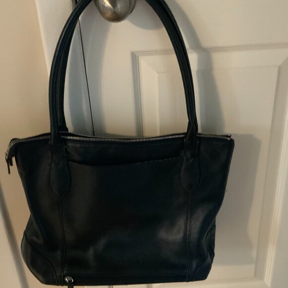 LODIS BLACK PEBBLED LEATHER SHOULDER TOTE - Picture 2 of 7